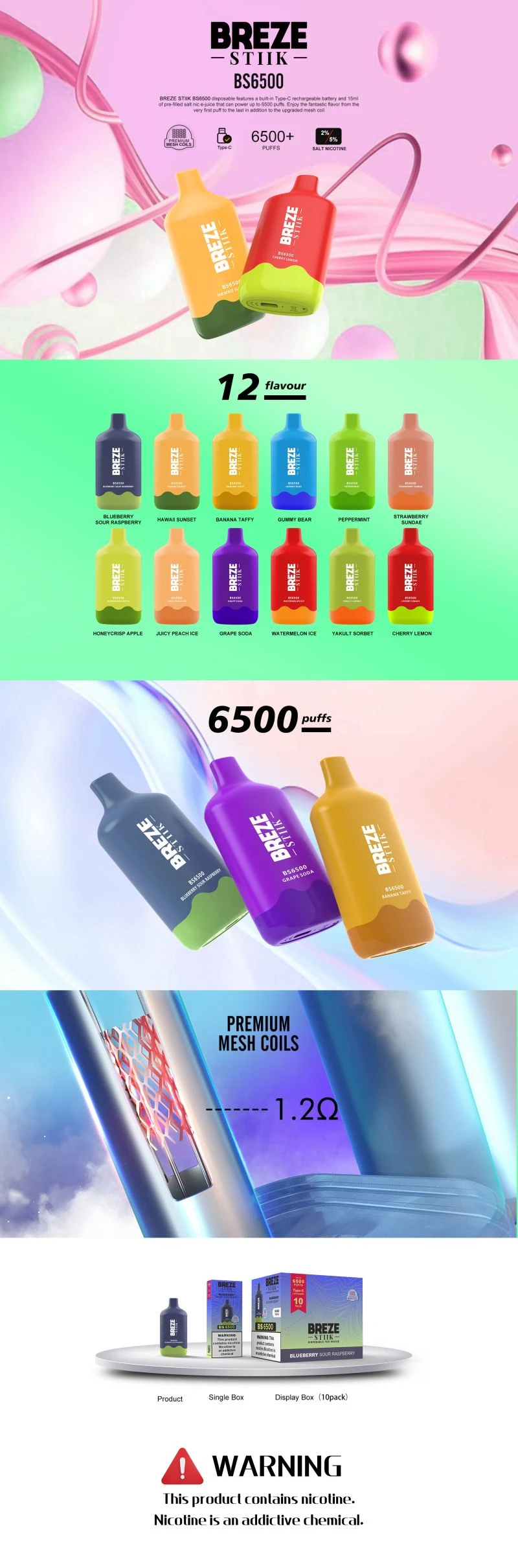 Breze Stiik BS6500 vapes