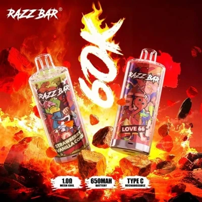 Razz Bar 60000 Rokok E-sekali pakai|60.000 Puff, Pilihan Terbaik Untuk-Vape B...