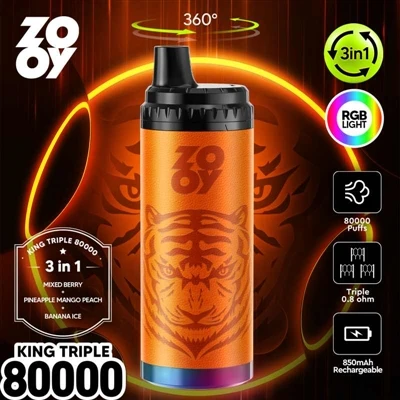ZOOY KING 3-dalam-1 80000 Rokok E-Puff Sekali Pakai: Menetapkan Standar Indus...