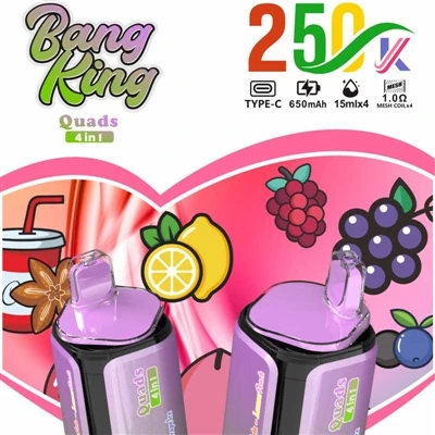 BANG KING Quads 4IN1 250000: Pengalaman Baru dalam Rokok E-Sekali Pakai Premi...