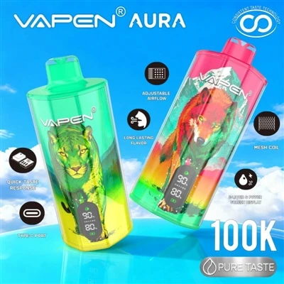 VAPEN AURA 100K: Rokok E-Sekali Pakai Memasuki Era '-Tahan Lama Kelas Atas'